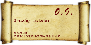 Ország István névjegykártya